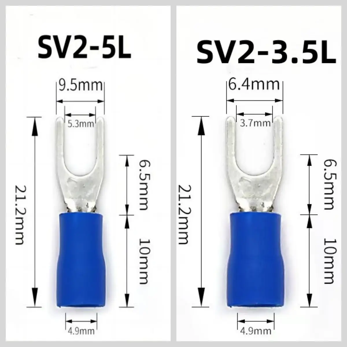 Bornes électriques pré-isolées série SV borne à sertir à fourche isolée cosses isolées à fourche SV5.5-5