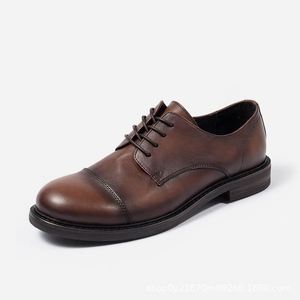 Anti-slip High-quality Leather <b>Shoes</b> for Men Soft Leather Business Casual Wear Thick Sole <b>Height</b> <b>Increasing</b> Autumn Hard-wearing - Product Image 2