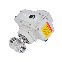 T-port RC NPT BSP 1.6mpa acier inoxydable 304 316 on-off 2 pouces filetage à trois voies contrôleur de vanne à bille motorisée dn50 220v 24v