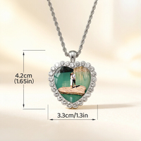 Collier personnalisable en forme de cœur pour couple, portrait doux, confession, bijoux de commerce extérieur