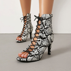 Botas de Baile Latino de Alta Calidad, Tacón Alto, Sensuales, para Rumba, Jazz, Baile de Salón, Punta Abierta, Suela de Goma, Botines de Baile para Mujer - Product Image 1
