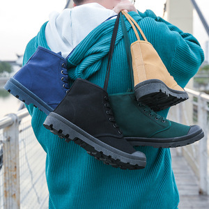 Botas de senderismo y trekking de caña alta de una pieza para hombre 2026, zapatillas casuales de lona para exteriores - Product Image 3