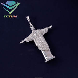 Hip Hop Jesus Anhänger Weiß<span class=keywords><strong>gold</strong></span> S925 Silber Iced Out VVS Diamond Pass Diamant <span class=keywords><strong>Tester</strong></span> Moissan ite Anhänger für Herren Schmuck - Product Image 6