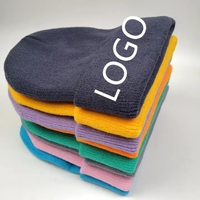 Bonnet de sport en acrylique tricoté et chaud pour l'hiver avec logo personnalisé