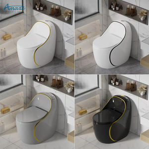 फैक्टरी लक्जरी गोल अंडे का आकार एक टुकड़ा शौचालय धूमकेतु सिफन रंग पानी की अलमारी फर्श माउंट - Product Image 2