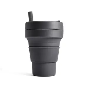 热销硅胶水杯可折叠硅胶咖啡杯旅行硅胶折叠杯