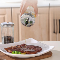 Distributeur d'épices en verre transparent 12oz, réglable en finesse, avec couvercle métallique écologique, compatible lave-vaisselle, pour cuisine et table.