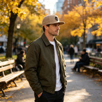 Casquette Snapback Kaki Urbaine Décontractée pour Homme avec Broderie 3D Structurée Motif Arbre, Style Streetwear Quotidien