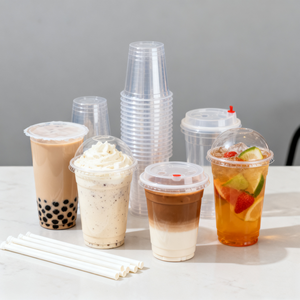 Wholesale Takeaway Disposable 9oz 10oz 12oz 20oz 24oz 16oz Custom Logo Printing clear <b>Plastic</b> Pet <b>Cups</b> - Product Image 1