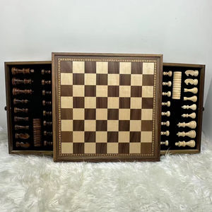 لعبة شطرنج دولية عالية الجودة من خشب الجوز بدرجين، قطع شطرنج مغناطيسية بحجم 3 بوصات 2 في 1 - Product Image 4