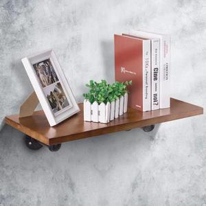 Supports d'étagère industriels en fonte 19 x 6,5 cm, vintage noir, pour montage mural, étagère flottante pour salle de bain, rangement rustique à domicile - Product Image 5