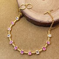 Natürliches Rosa Saphir-Armband, Unbehandelter Padparadscha, Dezent Luxuriös und Großartig Preiswert für Großhandelskunden
