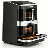 Vente Flash Transfrontalière : Friteuse à Air Double Empileable 3-en-1 7L+5L+12 Pouces avec Four à Pizza Intégré, Haute Qualité, Puissante et Intelligente