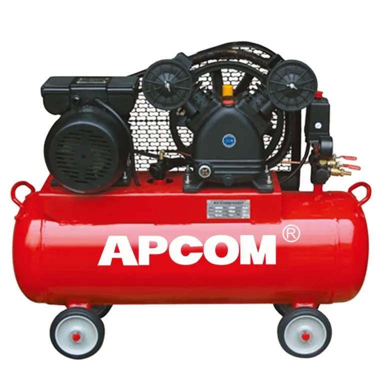 2HP kompresor udara fase tunggal 220V 110V 1,5kw 100 tangki lirer 100L 2 hp Piston kompresor udara APCOM harga murah