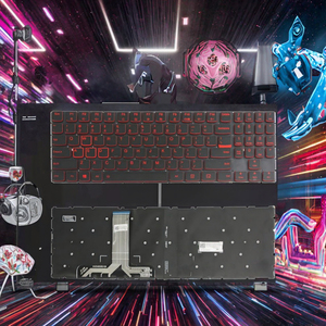 <span class=keywords><strong>Clavier</strong></span> d'ordinateur portable à <span class=keywords><strong>membrane</strong></span> LED Y520-15IKB avec USB 3.0, 61 touches, interrupteurs noirs, lettres rouges rétroéclairées, disposition PT/KR/HE, nouveau stock - Product Image 3