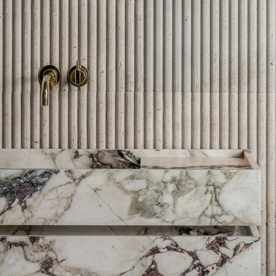 SHIHUI 사용자 정의 디자인 현대 돌 가구 Calacatta 비올라 대리석 나무 화장대 세면대 세면대 욕실 세면대 캐비닛