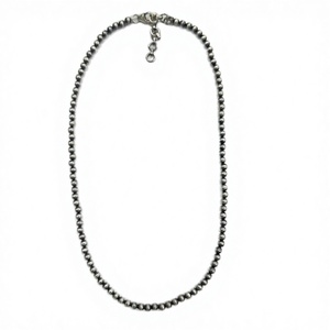 Collar Hecho a Mano de Plata de Ley con Cuentas Navajo Naturales Estilo Vintage, Cuentas Navajo de Plata de 6mm, Componentes para Joyería - Product Image 3