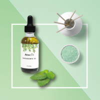 Huile de croissance capillaire à la menthe poivrée 100% naturelle et biologique pour hommes et femmes, ingrédients nourrissants, huile d'argan et de noix de coco, étiquette privée OEM/ODM
