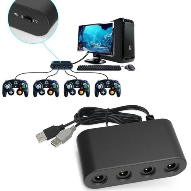 For gamecube adapter 4 Ports Converter 4 in 1 Controller Charger Dock Quick Charging Station Stand for PS4/MOVE/PS4 VR gamepad