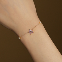 Bracelets tendance en argent sterling 925, bijoux fins à la mode, étoiles, lune, fleurs, zircon, perles, breloques, pendentifs pour femmes