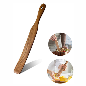 Skinny Spurtle for Sourdough Starter Dough Whisk Natural Moist Resistance Teak <strong>Spurtles</strong> Kitchen Tools Wooden Kitchen Utensils - Product Image 2