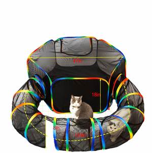 Pop up Outdoor Rainbow Cat Enclosures Playground Outside Portable Cat <b>Tent</b> Circle Playpen Tunnel for Kitty and <b>Small</b> Animals - Product Image 1