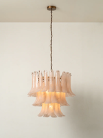 Lustre vintage en verre de Murano en forme de pétales, luminaire suspendu pour la décoration du salon