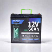 Baterai LifePO4 12V 600Ah Tahan Lama, Terbuat dari sel baterai LifePO4 3.2V, Dapat Didaur Ulang, Baterai Lithium 12V 60Ah untuk Tenaga Surya