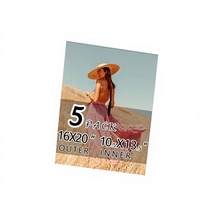 Falling Art Lot de 5 passe-partouts photo blancs 4 plis biseautés pré-découpés sans acide 16x20 po, kit de présentation avec carton de support 11x14 po