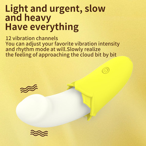 Vibrateur puissant en silicone en forme de banane, 12 modes, stimulateur de masturbation féminine, produit sexuel mignon, clitoridien USB - Product Image 3