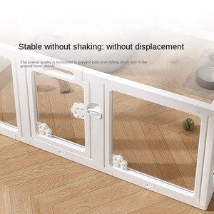 Corralito para Perros de Plástico Transparente para Interiores, Ecológico, con Cierre de Botón, Solo para Perros, Diseño Sólido - Product Image 3