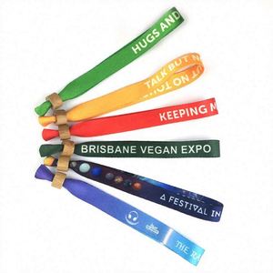 Bracelet personnalisé avec logo imprimé, événementiel, réutilisable, en tissu élastique, avec fermeture unidirectionnelle, en bambou - Product Image 4