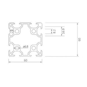वास्तुकला ग्रेड 6060 T5 एल्यूमीनियम मिश्र धातु वर्ग ट्यूब प्रोफ़ाइल वाणिज्यिक प्रदर्शन शेल्फ रैक हार्डवेयर के लिए - Product Image 4