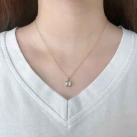 Collana con Pendente in Oro Giallo 18K con Diamante Coltivato in Laboratorio Taglio Principessa, Gioiello Minimalista Prismatico alla Moda per Donne