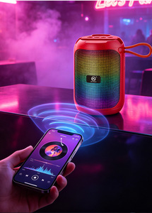 Wireless Portable Outdoor BT <b>Speaker</b> with FM Radio RGB Lighting Mini Card-Reading Audio <b>for</b> Outdoor Use - Product Image 5