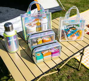 Bolsa de Compras Transparente Personalizada de Gran Capacidad, Bolsa de Mano de PVC Transparente para la Playa, Viajes, Almacenamiento, Bolsa de Regalo - Product Image 3