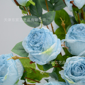 ดอกกุหลาบประดิษฐ์ดงเฉิน 4 ก้านเดี่ยว สีชมพูคอรัล สำหรับตกแต่งงานแต่งงานและตกแต่งบ้าน - Product Image 2