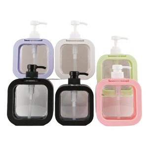 Nouveau coloré plat forme carrée 300ml 500ml rechargeable en plastique nettoyant pour le visage mains liquide savon pompe bouteilles pour Lotion pour le corps - Product Image 2