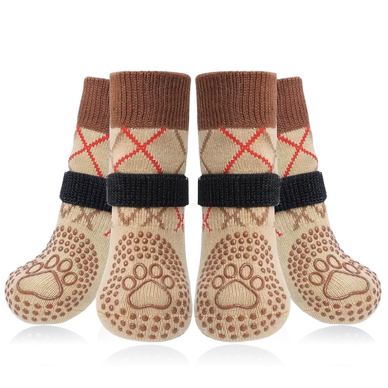 Style à pois avec empreintes de pattes - beige [quatre pièces par sachet OPP]