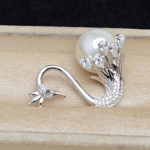 อุปกรณ์เสริมบัสบาร์ขนาดใหญ่แบบด้านเดียว 5807 สำหรับทำจี้ไข่มุกบาร็อคทรงหงส์  ฐานเปล่าสำหรับจี้ไข่มุกทรงไม่สมมาตร - Product Image 4