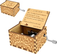 Ever Bright Mini boîte à musique à manivelle 'You Are My Sunshine' pour les vacances de maman anniversaire ou cadeau de Noël