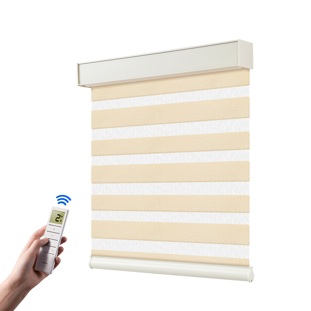 Smart Automatic Motorized Electric Fabric Roller Screen Window Zebra Blinds for Living Room Kitchen Blackout Curtains Vertical