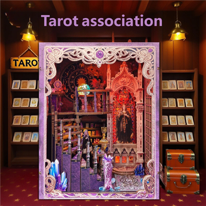 タロットカードをテーマにした木製DIY教育用ドールハウス-ミニチュアモダンミニチュア、ユニセックス向けミニアクセサリー付き - Product Image 2