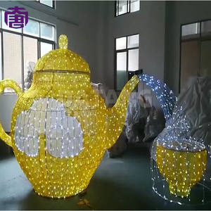 Décoration lumineuse de Noël en forme de théière, motif 3D LED pour extérieur, pour exposition - Product Image 2