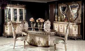 High End Carved 12 Seat Dining Table Set Classic Hand Carved Dining Table Set for Villas and Hotels Manufacturer Exporter USA - Product Image 3