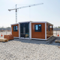 Casa Contenedor Modular Expandible, Estructura de Acero Prefabricada, Paneles con Acabado de Madera, Oficina en Obra, Vivienda, Venta al Por Mayor de Fábrica
