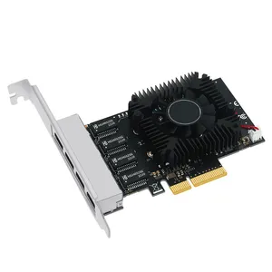 4端口RJ45网卡RTL8245F千兆以太网PCI Express PCI-E X4网卡2.5Gbps台式机局域网适配器卡