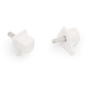 Safeti <b>shelf</b> <b>support</b>, white/neutral <b>plastic</b>, 3 / 5, white finish, diameter 3 - Product Image 1