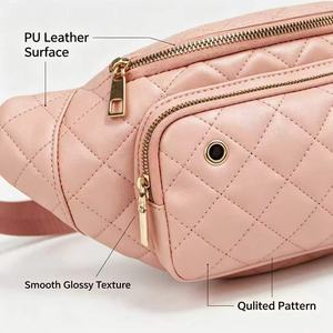 Borsa a tracolla da <span class=keywords><strong>donna</strong></span> alla moda, ricamata, semplice, tinta unita, da viaggio, trapuntata in PU, casual - Product Image 2