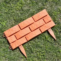 Lot de 4 briques en plastique mur effet pierre paysage pelouse Jardin bordure de Jardin panneaux de clôture décoratifs réglables pour l'extérieur
